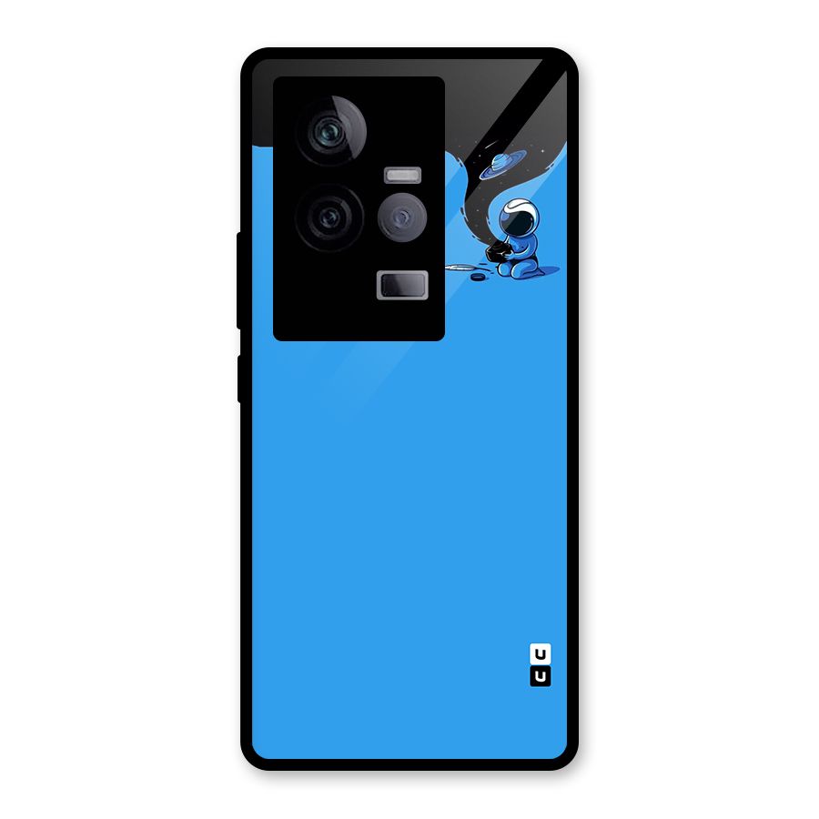Astronaut Creativity Paint Sky Glass Back Case for Vivo iQOO 11 5G