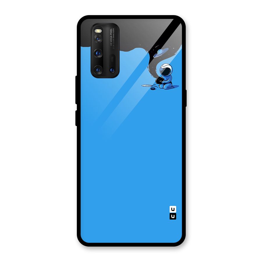 Astronaut Creativity Paint Sky Glass Back Case for Vivo iQOO 3