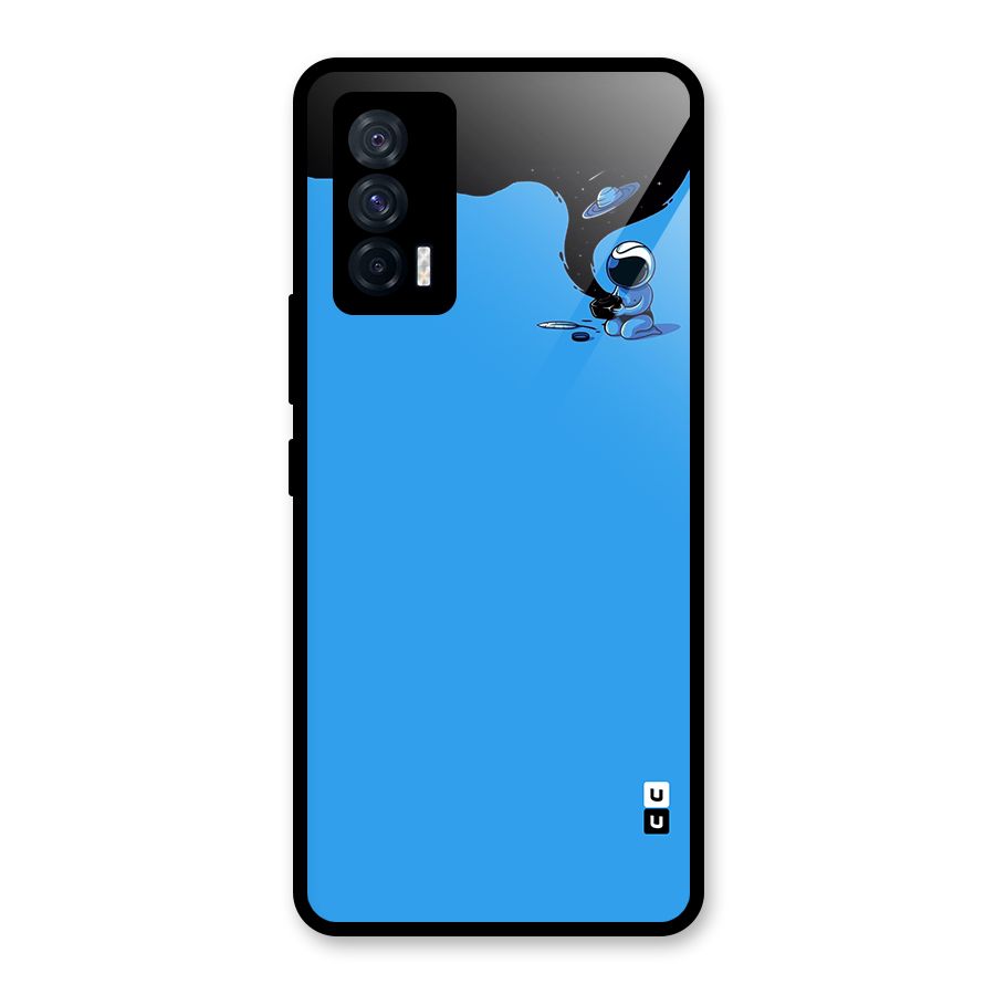 Astronaut Creativity Paint Sky Glass Back Case for Vivo iQOO 7 5G