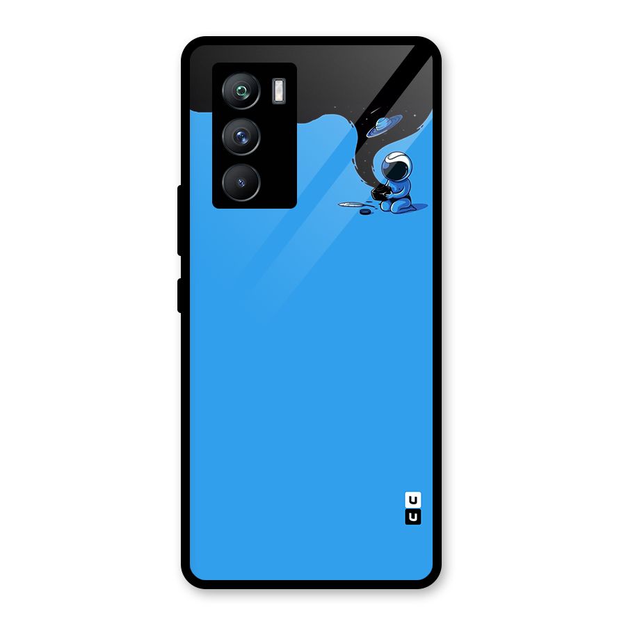 Astronaut Creativity Paint Sky Glass Back Case for Vivo iQOO 9 SE
