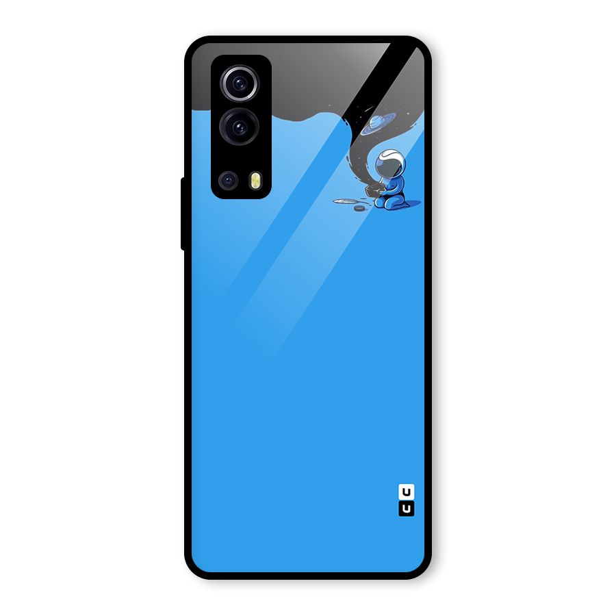 Astronaut Creativity Paint Sky Glass Back Case for Vivo iQOO Z3