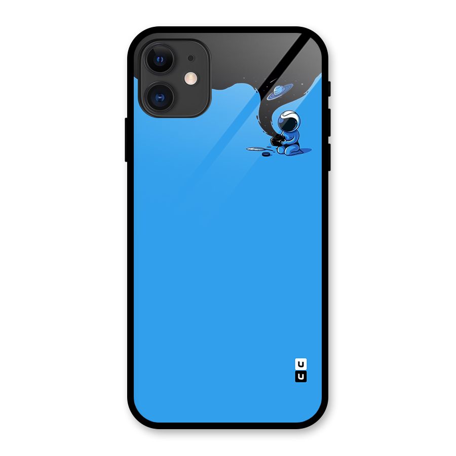 Astronaut Creativity Paint Sky Glass Back Case for iPhone 11