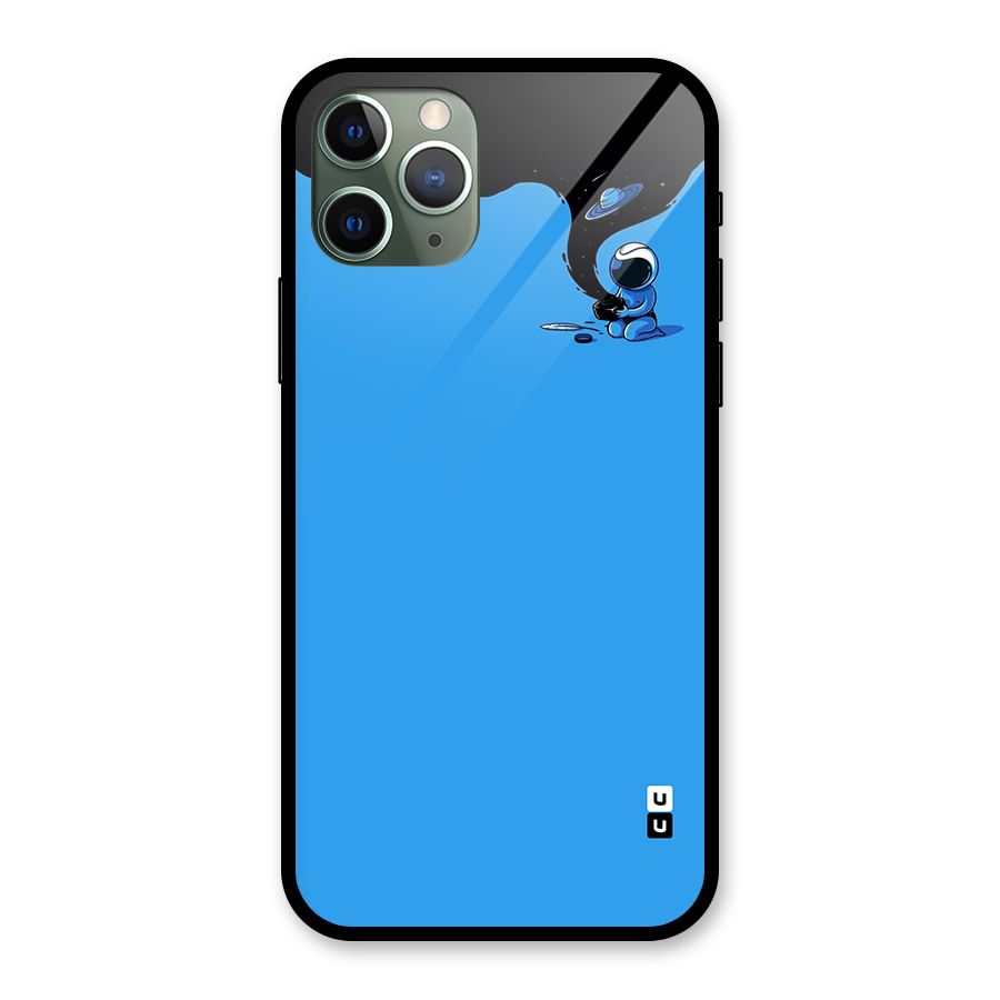 Astronaut Creativity Paint Sky Glass Back Case for iPhone 11 Pro