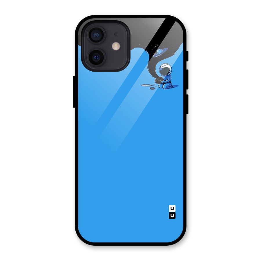 Astronaut Creativity Paint Sky Glass Back Case for iPhone 12