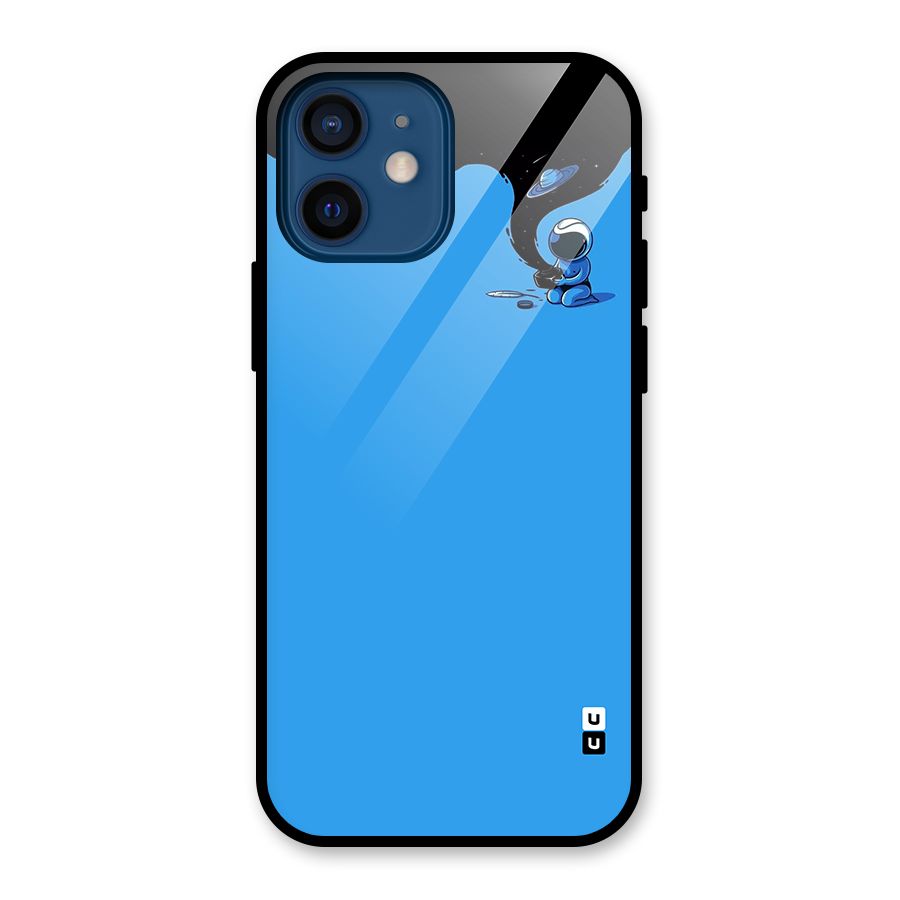 Astronaut Creativity Paint Sky Glass Back Case for iPhone 12 Mini