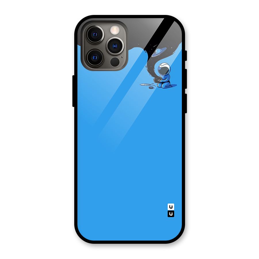 Astronaut Creativity Paint Sky Glass Back Case for iPhone 12 Pro