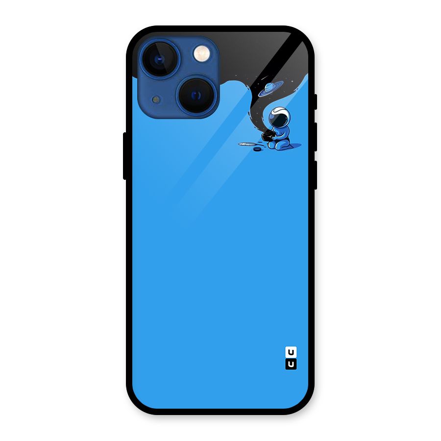 Astronaut Creativity Paint Sky Glass Back Case for iPhone 13 Mini
