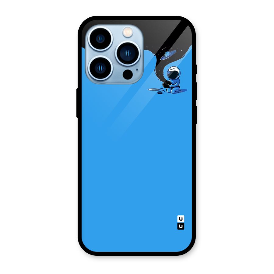Astronaut Creativity Paint Sky Glass Back Case for iPhone 13 Pro