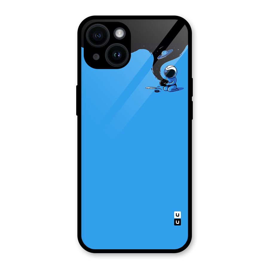 Astronaut Creativity Paint Sky Glass Back Case for iPhone 14