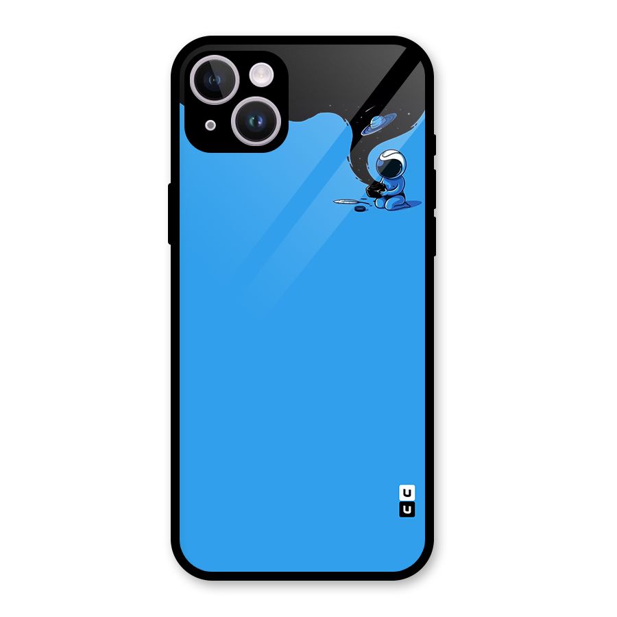 Astronaut Creativity Paint Sky Glass Back Case for iPhone 14 Plus
