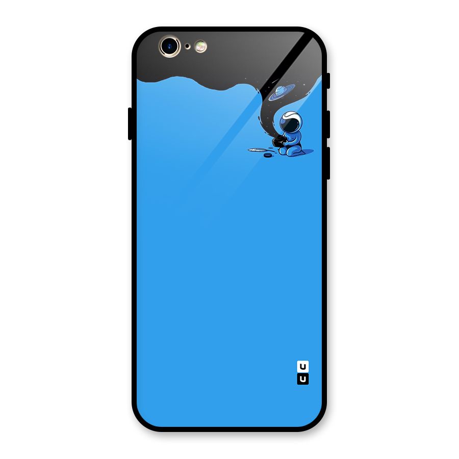 Astronaut Creativity Paint Sky Glass Back Case for iPhone 6 6S