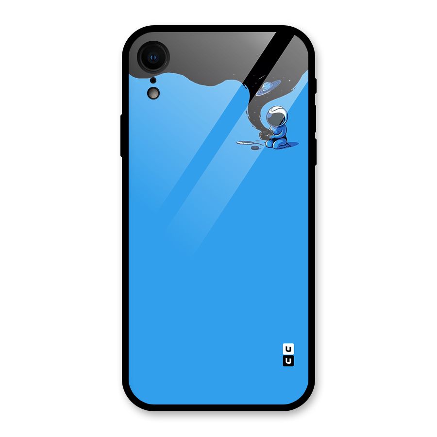 Astronaut Creativity Paint Sky Glass Back Case for iPhone XR