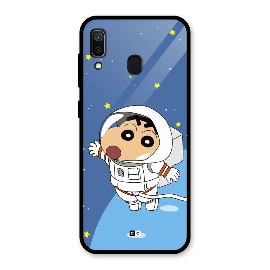 Astronaut Shinchan Glass Back Case for Galaxy A30