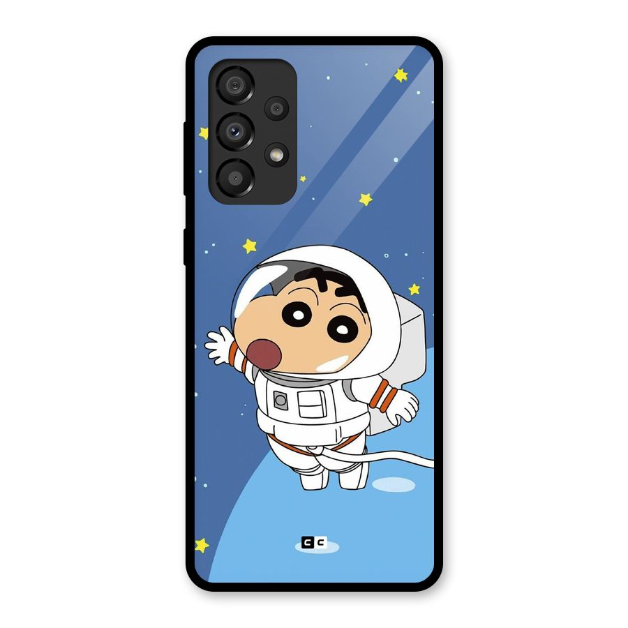 Astronaut Shinchan Glass Back Case for Galaxy A33 5G