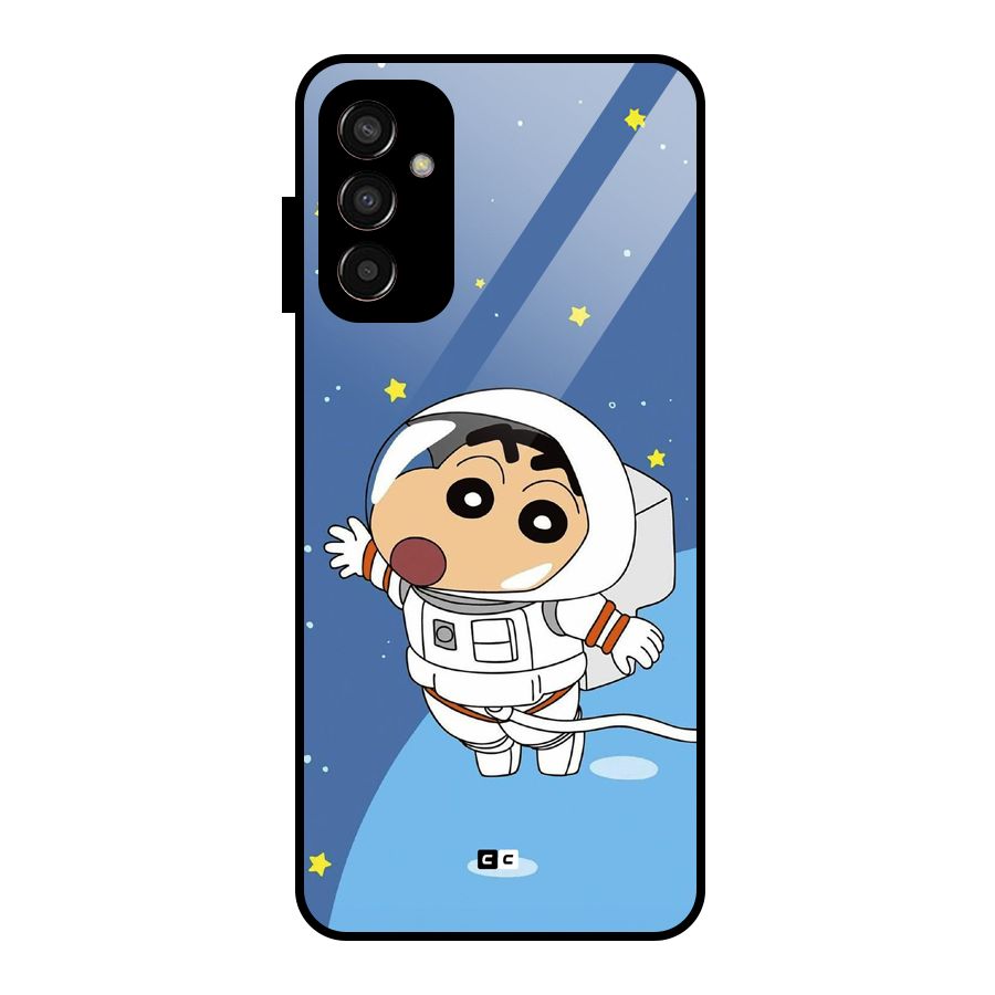 Astronaut Shinchan Glass Back Case for Galaxy F13