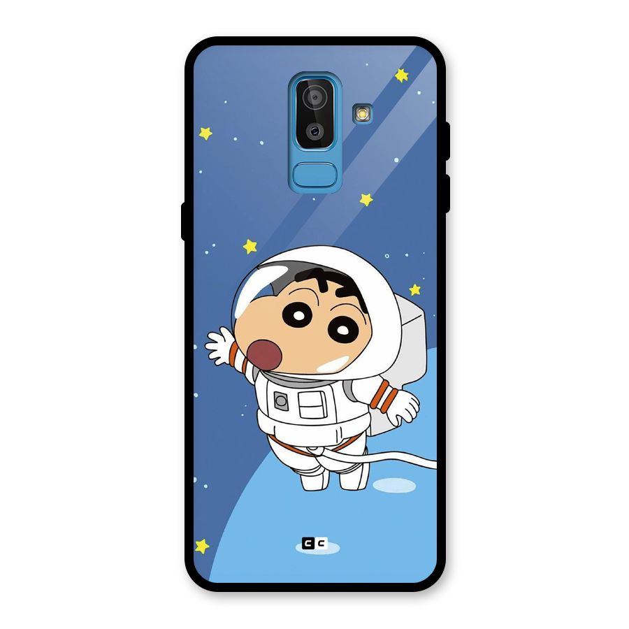 Astronaut Shinchan Glass Back Case for Galaxy J8