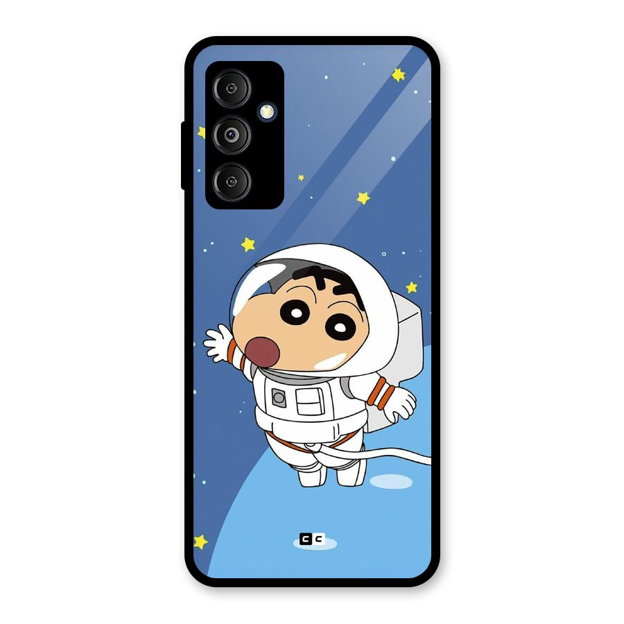Astronaut Shinchan Glass Back Case for Galaxy M14 5G