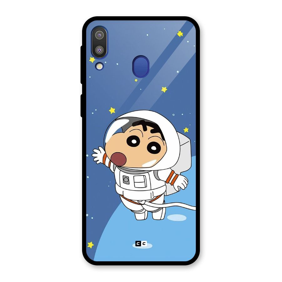 Astronaut Shinchan Glass Back Case for Galaxy M20