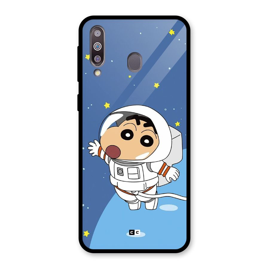 Astronaut Shinchan Glass Back Case for Galaxy M30