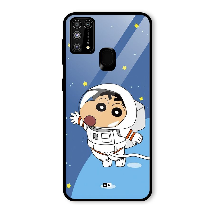 Astronaut Shinchan Glass Back Case for Galaxy M31