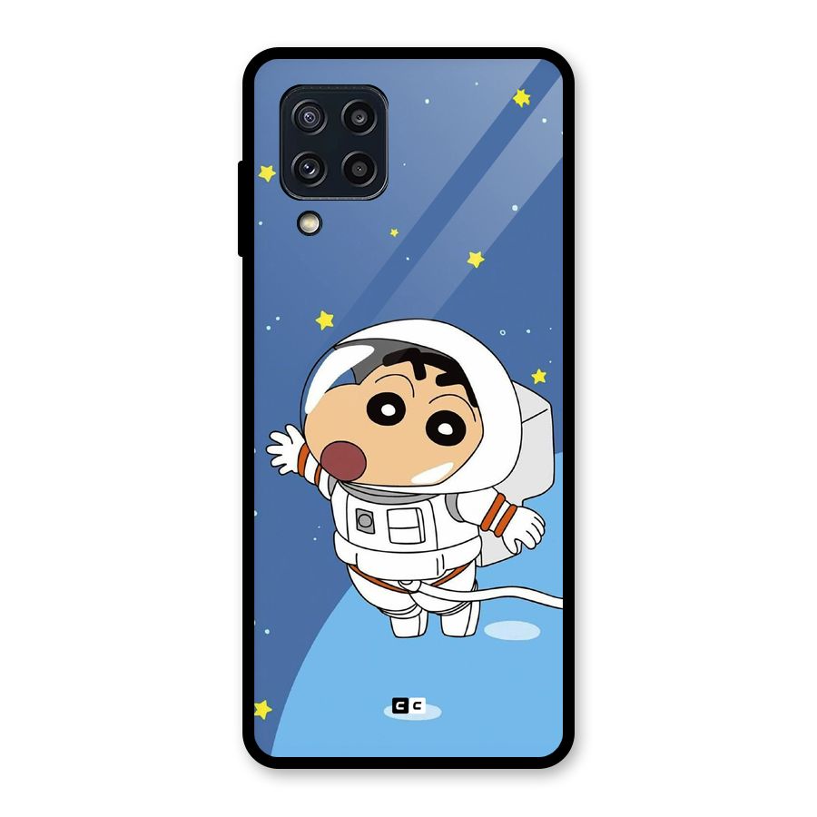 Astronaut Shinchan Glass Back Case for Galaxy M32