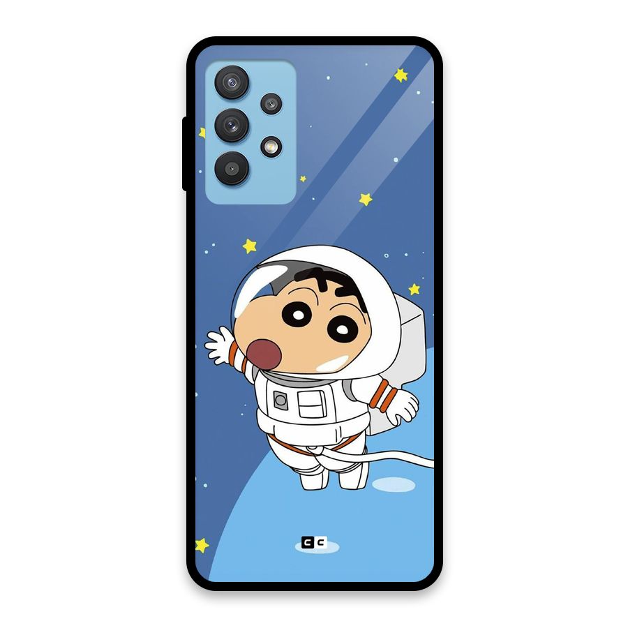 Astronaut Shinchan Glass Back Case for Galaxy M32 5G