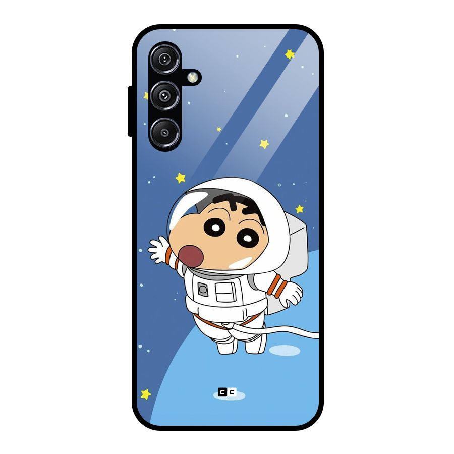 Astronaut Shinchan Glass Back Case for Galaxy M34 5G