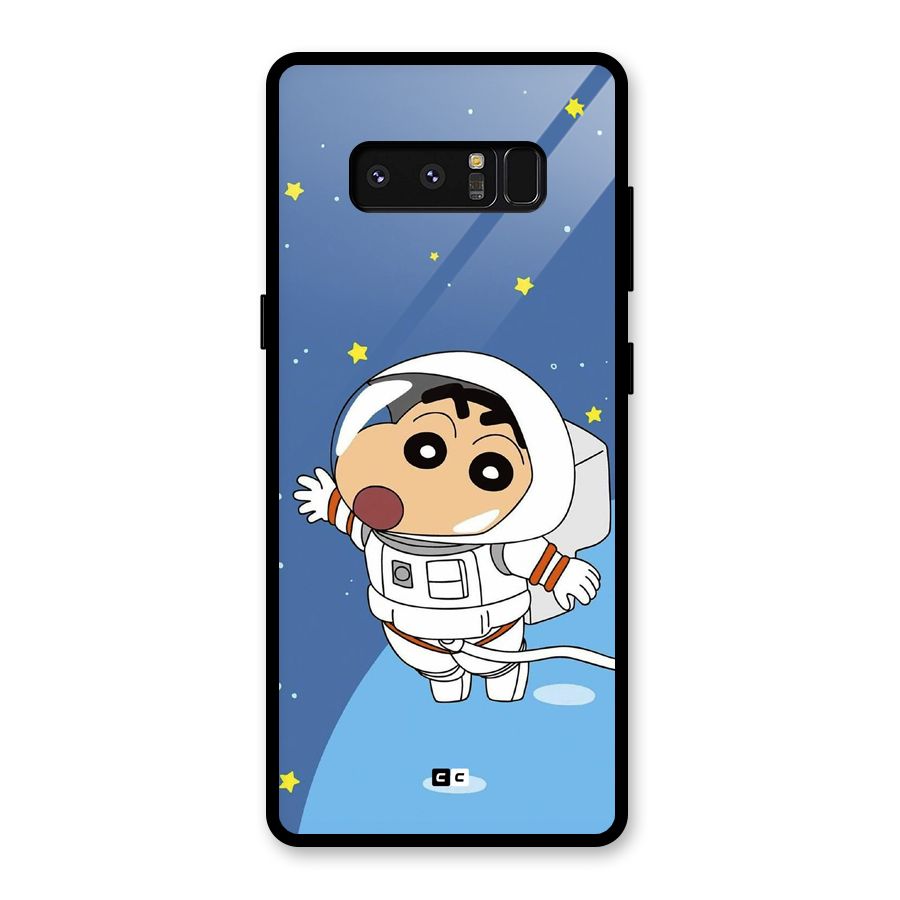 Astronaut Shinchan Glass Back Case for Galaxy Note 8