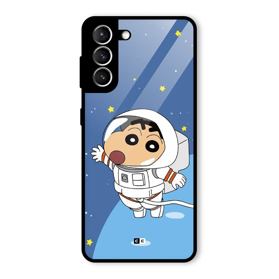 Astronaut Shinchan Glass Back Case for Galaxy S21 5G