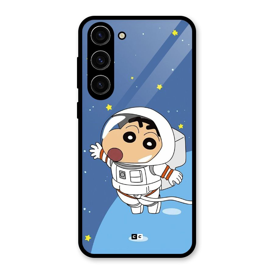 Astronaut Shinchan Glass Back Case for Galaxy S23 Plus
