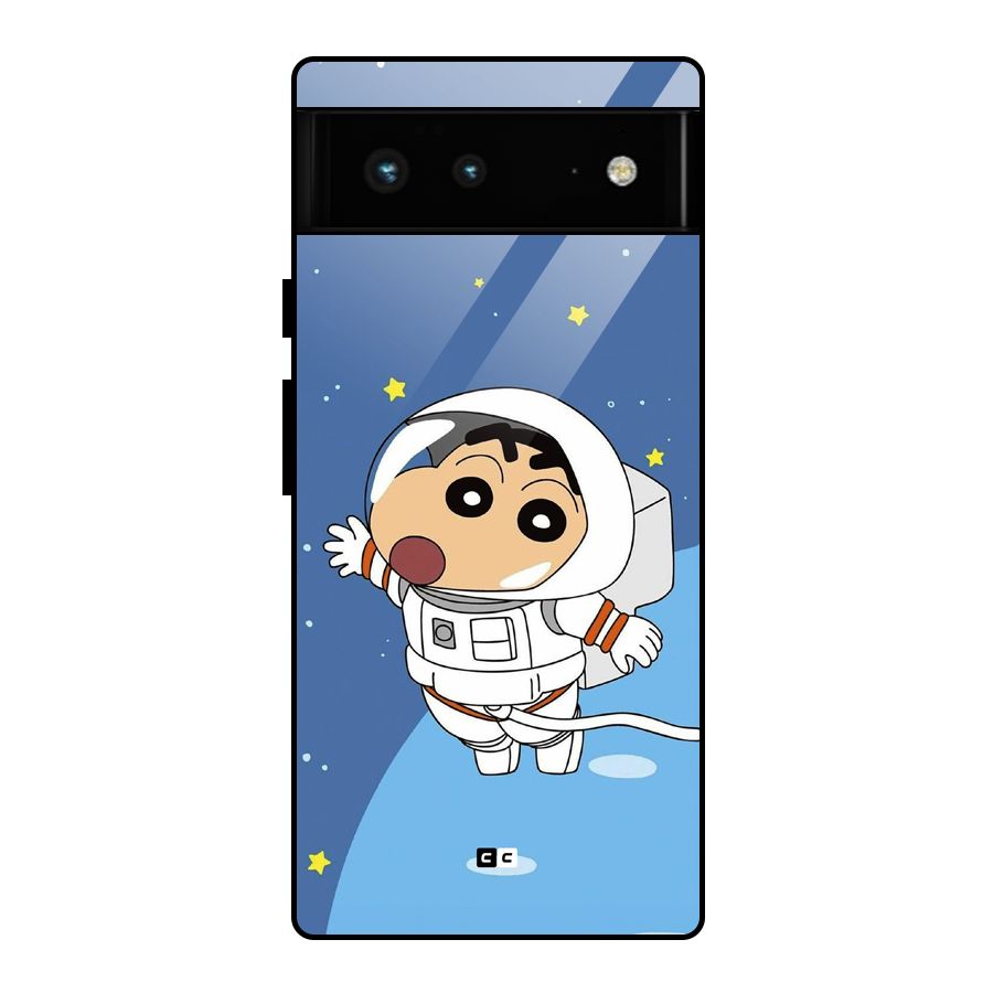 Astronaut Shinchan Glass Back Case for Google Pixel 6