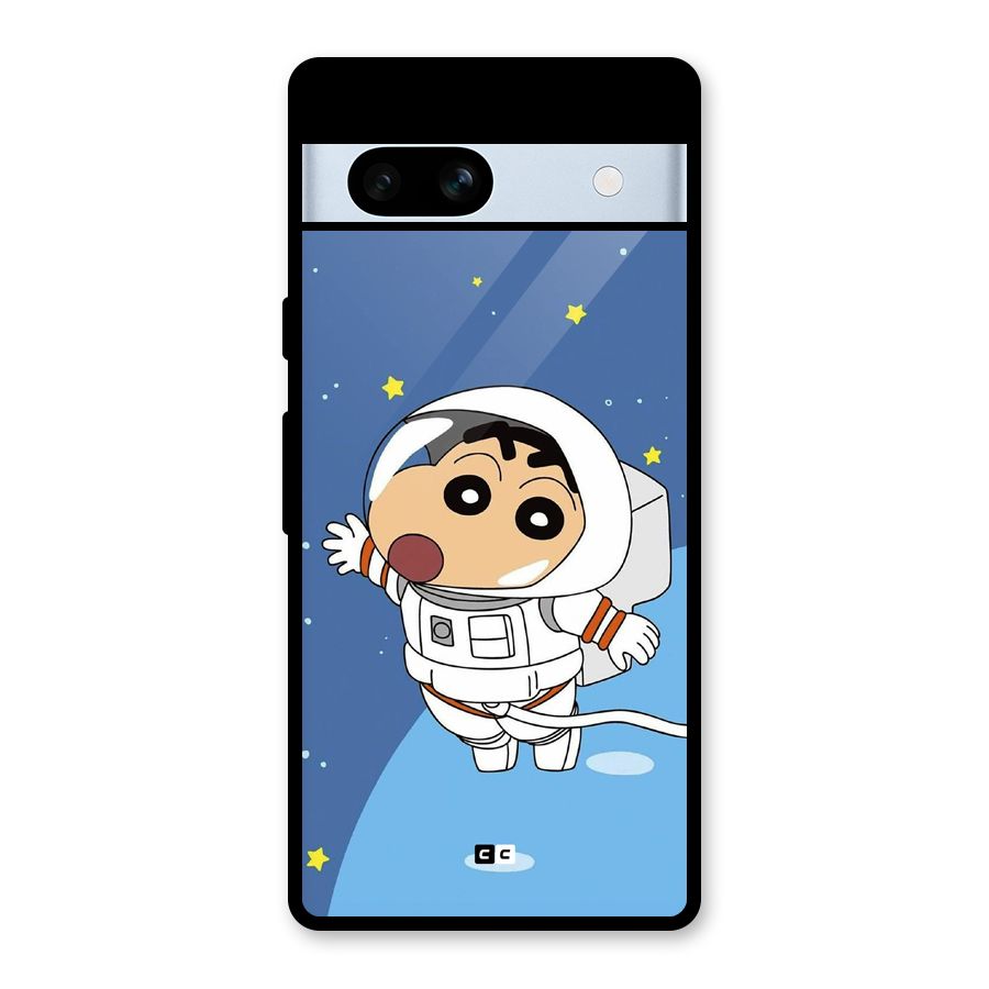 Astronaut Shinchan Glass Back Case for Google Pixel 7a