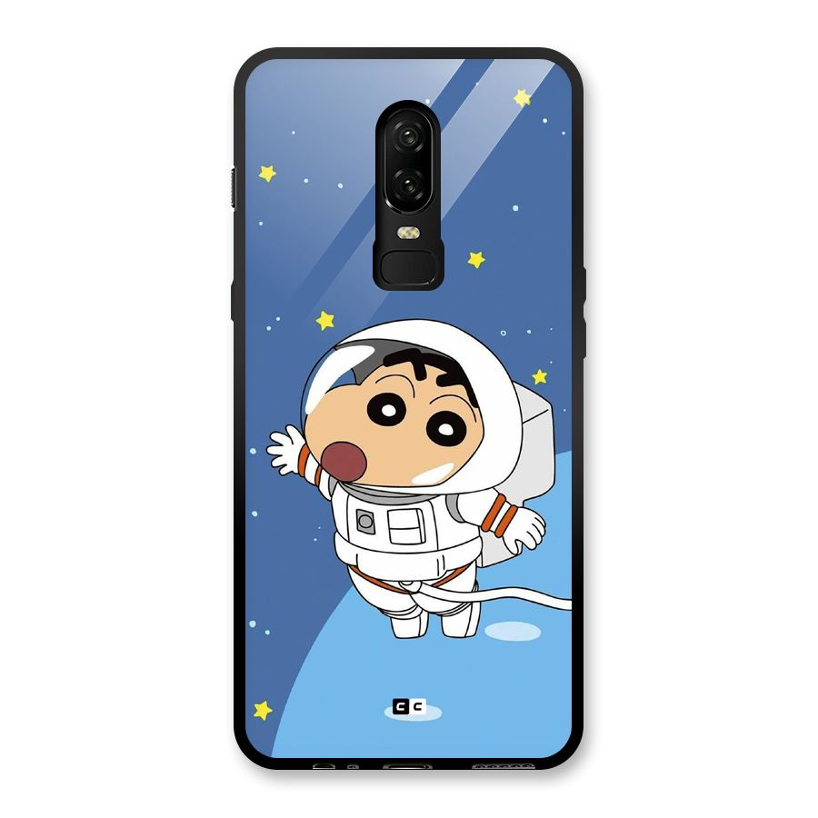 Astronaut Shinchan Glass Back Case for OnePlus 6