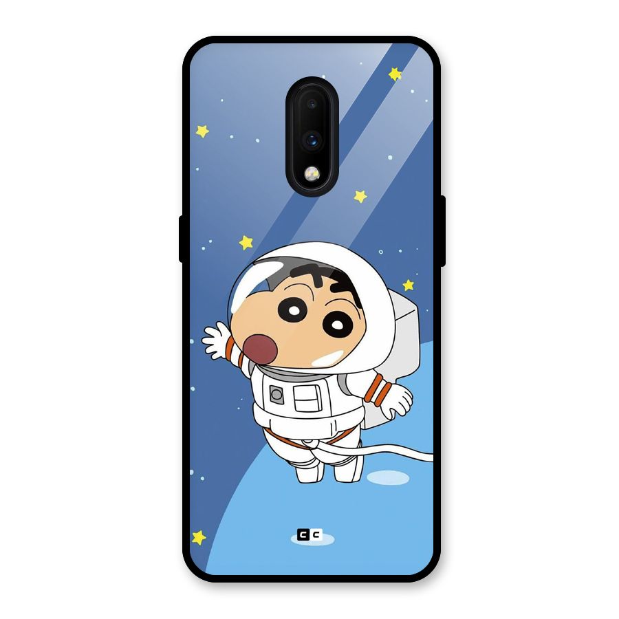 Astronaut Shinchan Glass Back Case for OnePlus 7