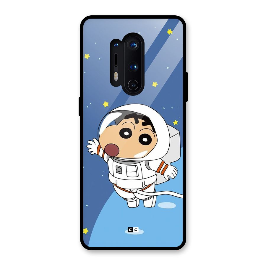 Astronaut Shinchan Glass Back Case for OnePlus 8 Pro
