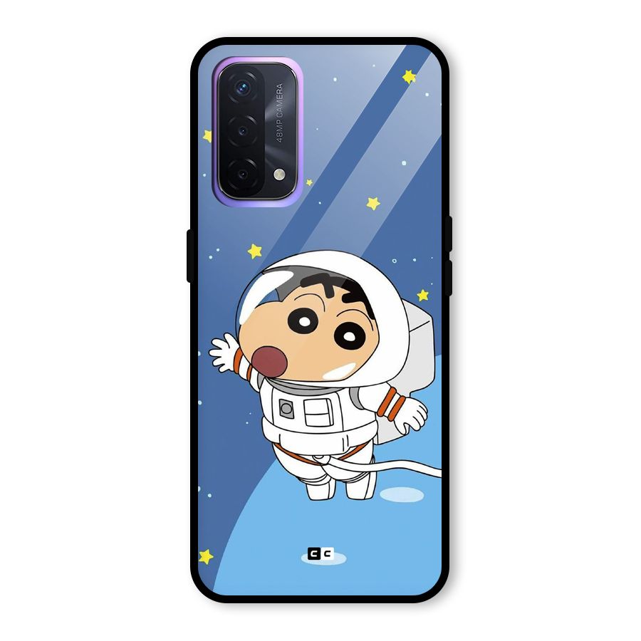 Astronaut Shinchan Glass Back Case for Oppo A74 5G