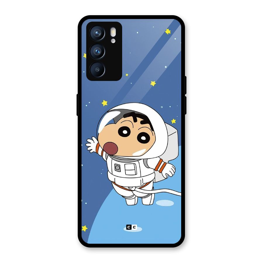 Astronaut Shinchan Glass Back Case for Oppo Reno6 5G