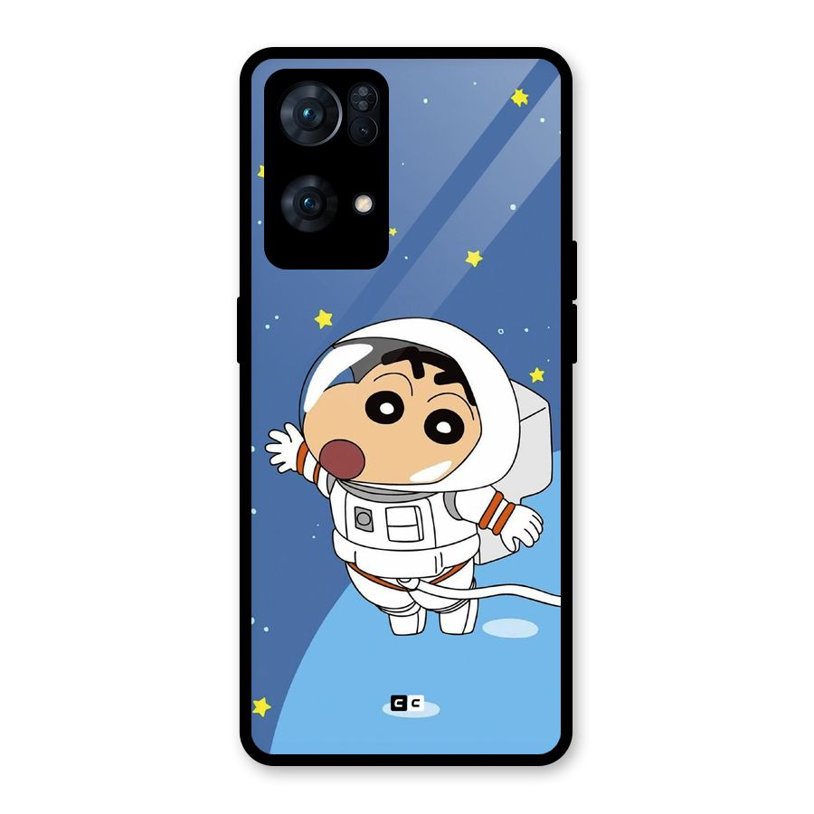Astronaut Shinchan Glass Back Case for Oppo Reno7 Pro 5G