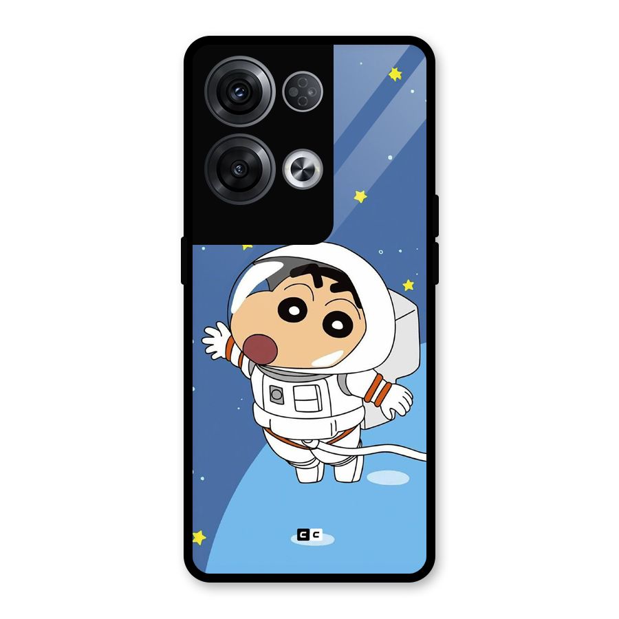 Astronaut Shinchan Glass Back Case for Oppo Reno8 Pro 5G