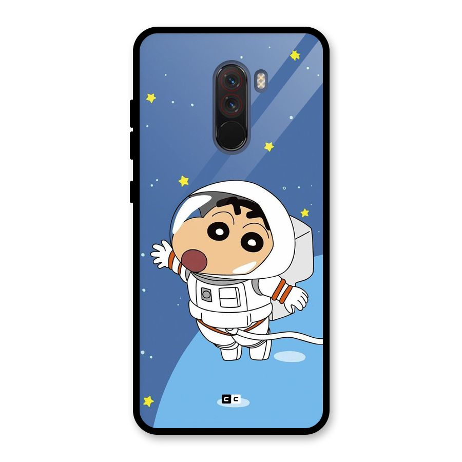 Astronaut Shinchan Glass Back Case for Poco F1