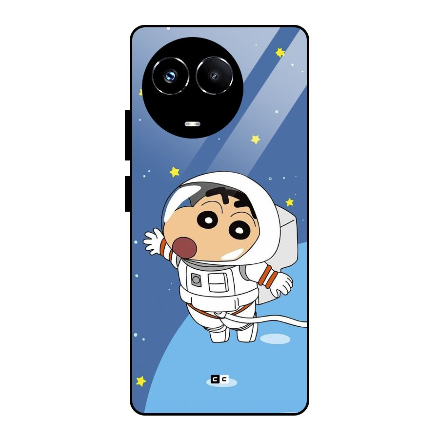Astronaut Shinchan Glass Back Case for Realme 11X