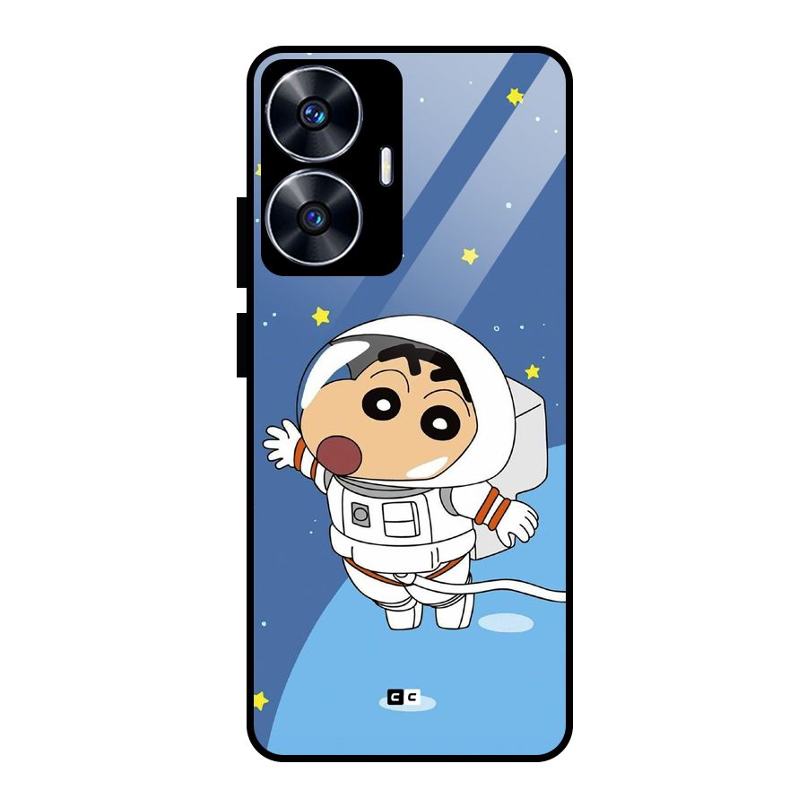 Astronaut Shinchan Glass Back Case for Realme Narzo N55