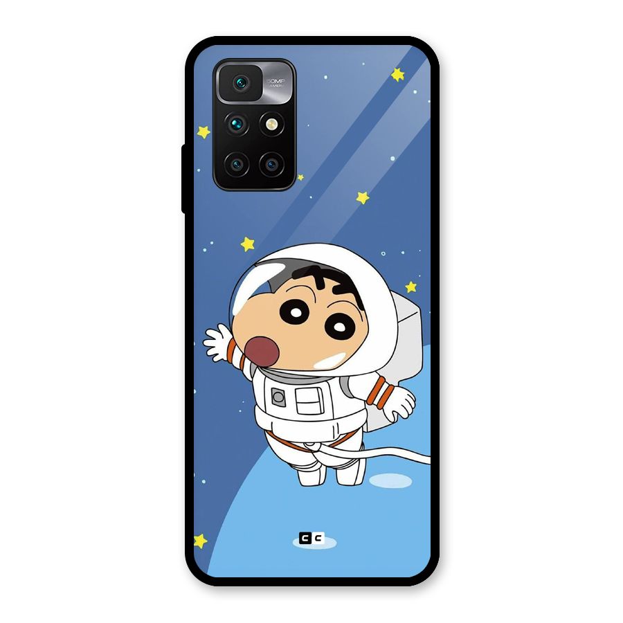 Astronaut Shinchan Glass Back Case for Redmi 10 Prime
