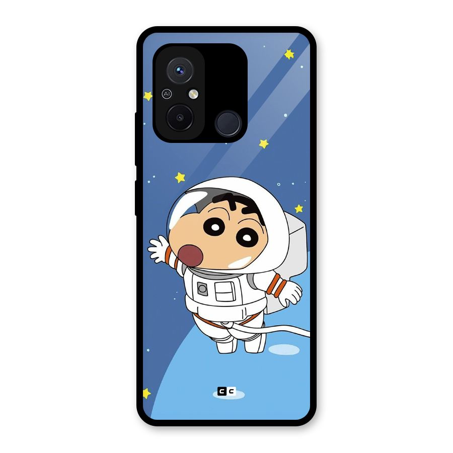 Astronaut Shinchan Glass Back Case for Redmi 12C