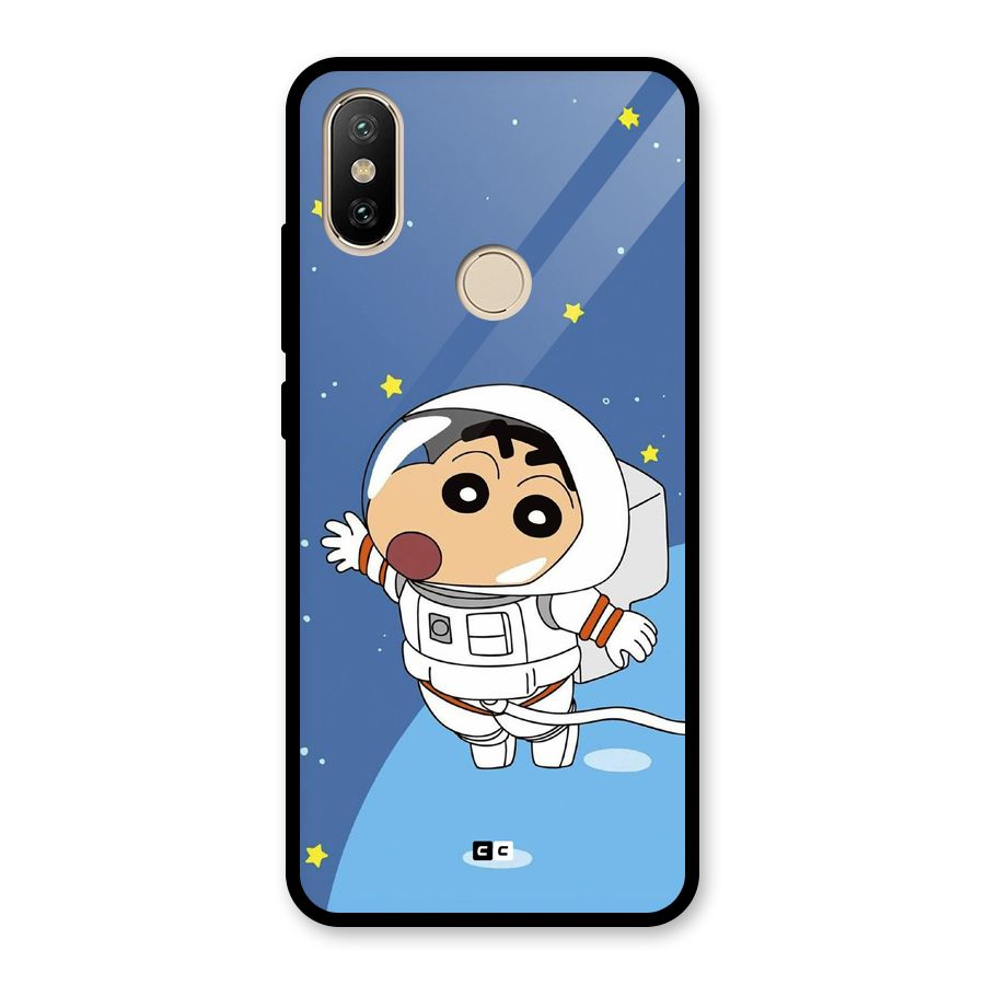 Astronaut Shinchan Glass Back Case for Redmi A2