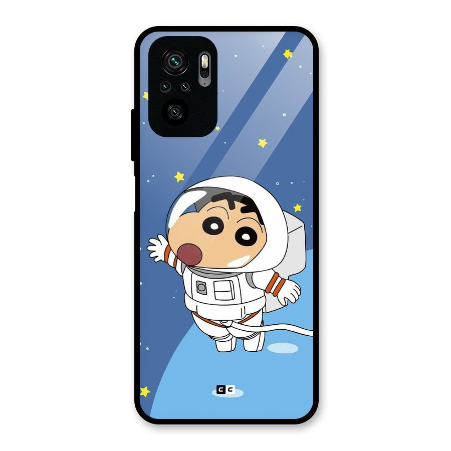Astronaut Shinchan Glass Back Case for Redmi Note 10S