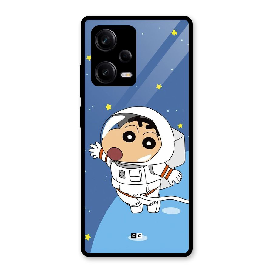 Astronaut Shinchan Glass Back Case for Redmi Note 12 Pro
