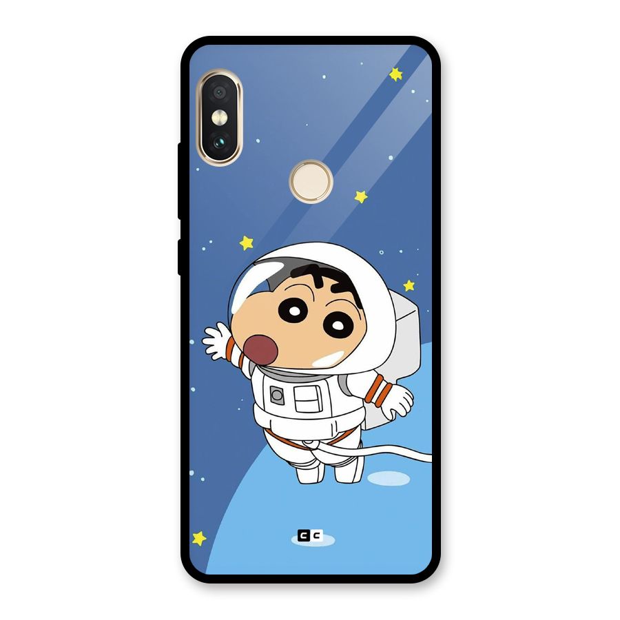 Astronaut Shinchan Glass Back Case for Redmi Note 5 Pro