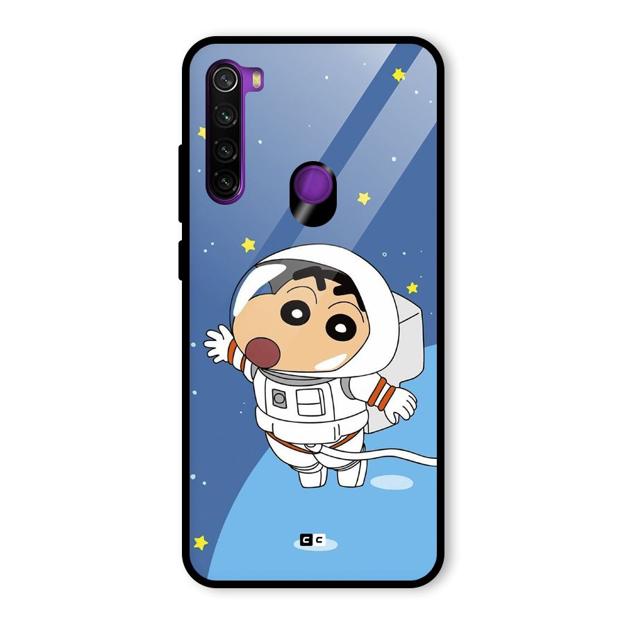 Astronaut Shinchan Glass Back Case for Redmi Note 8