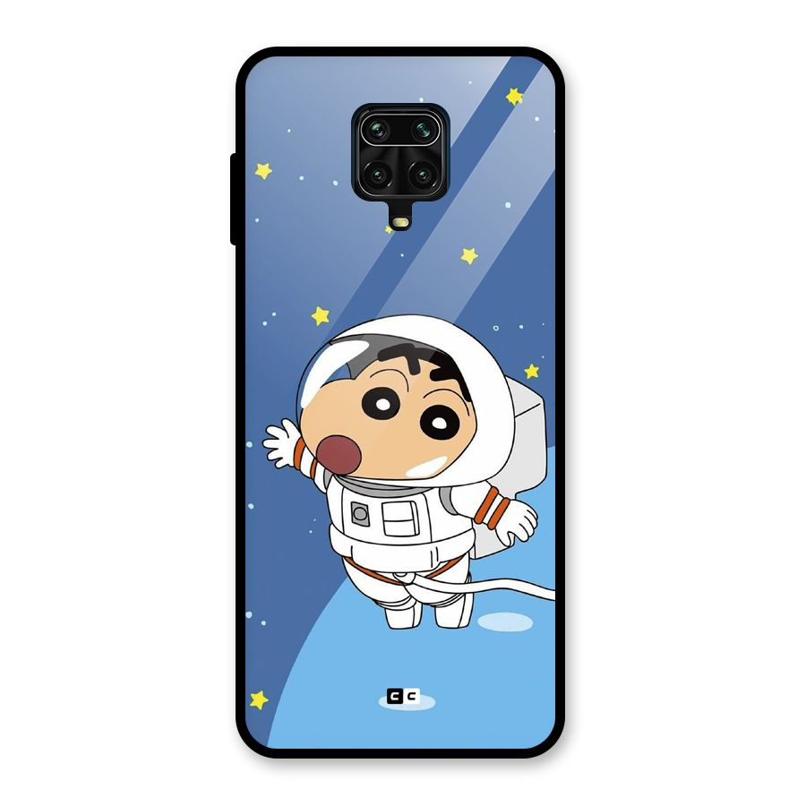 Astronaut Shinchan Glass Back Case for Redmi Note 9 Pro